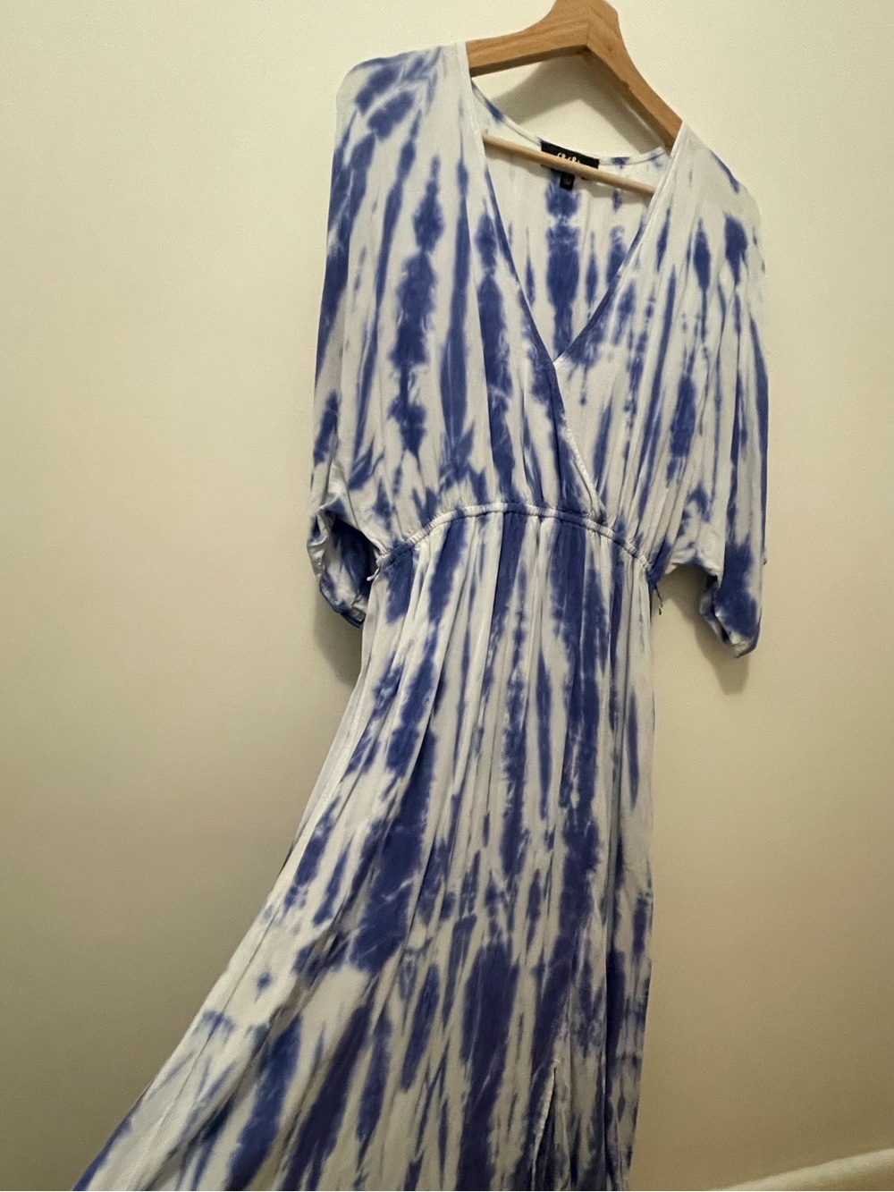 Lulu's Blue & White Tie-Dye Maxi Dress